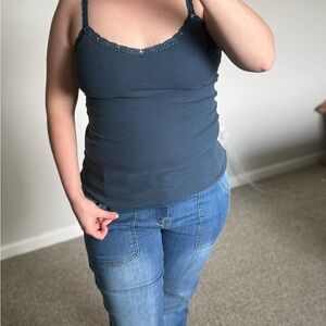 Y2K Aeropostale beaded sequin tank top size medium